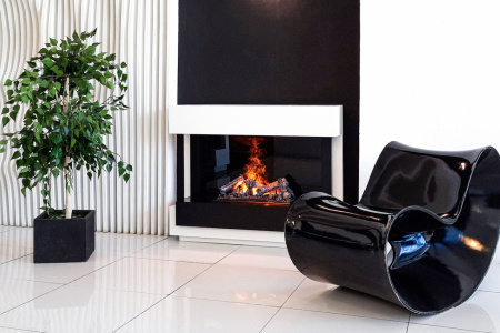 Каминокомплект Cube 36 - Белый с черным с очагом Astra 36 RF